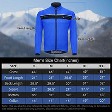 Load image into Gallery viewer, Souke Sports Men’s Winter Warm Cycling Jacket Windproof Running Water Resistant Thermal Breathable Softshell Windbreaker Reflective for Bike Riding Blue(Blue,X-Large)