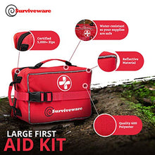 Load image into Gallery viewer, Surviveware Large First Aid Kit & Added Mini Kit for Trucks, Car, Camping and Outdoor Preparedness