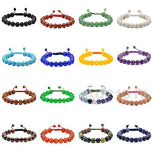 Load image into Gallery viewer, AD Beads Natural 10mm Gemstone Bracelets Healing Power Crystal Macrame Adjustable 7-9 Inch (Green Aventurine)