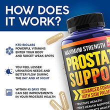 Load image into Gallery viewer, KTD BIOLABS Prostate Supplements for Men - Prostate Support Capsules - Pygeum and Saw Palmetto for Men - Maintains Healthy Urination and Bladder Control for Men - Made in USA - 90 Capsules