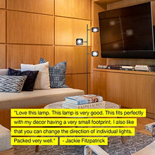 Load image into Gallery viewer, Brightech Tree Spotlight LED Floor Lamp - Very Bright Reading, Craft and Makeup 3 Light Standing Pole - Modern Dimmable & Adjustable Panels, Minimal Space Use - Black