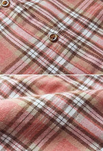 Load image into Gallery viewer, SOLOCOTE Girls Long Sleeve Flannel Plaid Shirt Button Down Cotton Blouse Loose Soft Tops, SLN2116-Pink-13-14Y