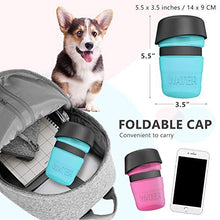 Load image into Gallery viewer, Pet Water Bottle for Dogs, dog water bottle foldable, Dog Travel Water bottle, Dog Water Dispenser, Lightweight & Convenient for Travel BPA Free 18 OZ. (Blue)