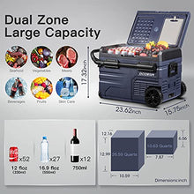 Load image into Gallery viewer, BODEGA 12 Volt Car Refrigerator, Car Fridge Dual Zone APP Control, Portable Freezer,37 Quart (35L) -4℉-68℉ RV Electric Compressor Cooler 12/24V DC and 100-240V AC for Outdoor, Camping, Travel,RV