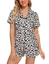 Load image into Gallery viewer, Anjue Women Pajamas Set Short Sleeve Sleepwear Womens Button Down Nightwear PJ Set with Pockets S-XXL