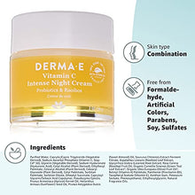 Load image into Gallery viewer, DERMA E Vitamin C Intense Night Cream – Brightening and Hydrating Facial Skin Renewing Cream – Anti-Aging Overnight Facial Moisturizer 2 oz