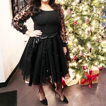 Load image into Gallery viewer, WDPL Women's A Line Short Knee Length Tutu Tulle Prom Party Skirt, Black, 3X