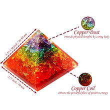 Load image into Gallery viewer, Orgone Pyramid | 7 Chakra Orgonite Pyramid for Meditation & Anti-Stress | Seven Chakra Pyramid Large, Healing Crystal Gemstone Pyramid | Orgone Pyramid Crystal - Handmade In India