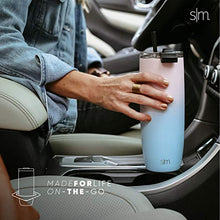 Load image into Gallery viewer, Simple Modern Travel Coffee Mug Insulated Stainless Steel Thermos Cup Voyager with Straw and Clear Flip Lid 20oz (590ml) Tumbler, Ombre: Pacific Dream