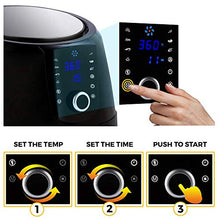 Load image into Gallery viewer, Simple Living Products XL Digital Air Fryer, 8 Custom Presets, 2 Hour Keep Warm and Memory Control Function, Airfryer Recipe Cookbook, Black High Gloss Finish with 5.8 Quart Capacity