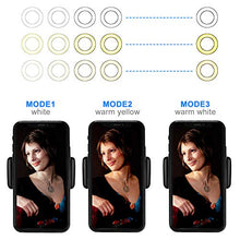 Load image into Gallery viewer, Selvim 6 inch Selfie Ring Light with Cellphone Holder Stand- Ring Light Stand for Live Stream & Makeup, 64 LED Bulbs 3 Light Modes 10-Level Brightness 360° Rotating for iPhone Android Cell Phone