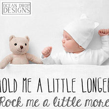 Load image into Gallery viewer, Ocean Drop 100% Cotton Muslin Swaddle Baby Blanket – ‘Hold Me’ Quote with Gift Box for Boys and Girls, Neutral, Baptism, Newborn, Baby Shower, Christening – Super Soft, Breathable, Large “47x47”