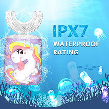 Load image into Gallery viewer, Kids Toothbrush Electric, U Shaped Ultrasonic Automatic Toothbrush with 2 Brush Heads, Six Cleaning Modes, Cartoon Modeling Design for Kids, Special for Birthday Gift (Purple)