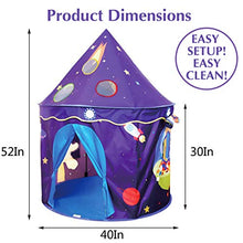 Load image into Gallery viewer, Wonder Space Children Play Tent - Space Rocket Castle Pop Up Kids Playhouse, Ideal Indoor Outdoor Gift Game Toy for Boys and Girls
