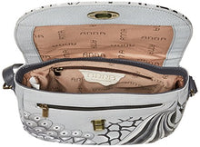 Load image into Gallery viewer, Anna by Anuschka Women's Genuine Leather Flap-Over Cross Body | Hand Painted Original Artwork | Patchwork Pewter