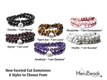 Load image into Gallery viewer, MeruBeads Small Size - Faceted Obsidian Wrap Bracelet for Women - Obsidian Bracelet - Obsidian Faceted Bracelet for Women