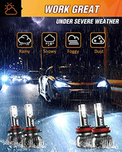 Load image into Gallery viewer, Nilight 9005 H11 LED Headlight Bulbs Kit, 350% Brightness, HB3 High Beam/ H11 Low Beam LED Bulbs Combo, 6000K Cool White, Mini Size, 4-Pack