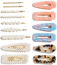 Load image into Gallery viewer, 15 Pcs Pearl Hair Clip for Women Acrylic Hair Clips Gifts for Friends Handmade Pearl Hair Pins for Girls Hair Barettes for Women Fashion Hair Accessories for Party Wedding