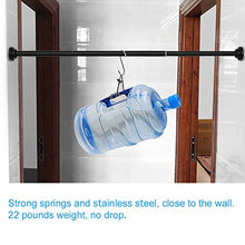 Load image into Gallery viewer, TEECK Shower Curtain Rod, 26-39 Inch Adjustable Tension Spring, Shower Rod, Premium 304 Stainless Steel, Anti-Slip, No Drilling, No Rust, Never Collapse, for Bathroom, Black, Easy to use