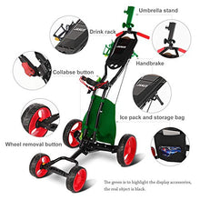 Load image into Gallery viewer, Janus Golf Push Cart, Golf cart for Golf Clubs, Golf Pull cart for Golf Bag, Golf Push carts 4 Wheel Folding, Golf Accessories for Men Women/Kids Practice and Game