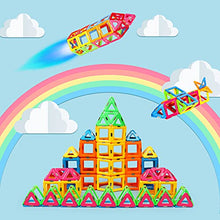 Load image into Gallery viewer, KIDCHEER Magnetic Tiles 72PCS STEM Toddler Toys for 3+ Year Old Boys and Girls Kids Castle Magnet Building Blocks Game Educational Stacking Gift for Boys & Girls - Compatible with Major Brands Blocks