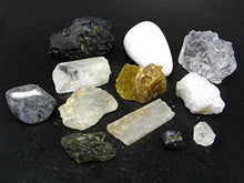 Load image into Gallery viewer, Rare Complete Synergy Twelve 12 Set Of Crystals - Phenakite Moldavite Natrolite Petalite Danburite Tektite Azeztulite Scolecite Herderite Tanzanite Brookite Satyaloka