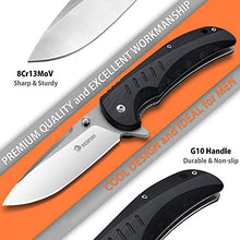 Load image into Gallery viewer, NedFoss Folding Pocket Knife with Durable G10 Handle, Survival Knife SpeedSafe Assisted Opening with Flipper, Premium Stainless Steel Blade, Pocket Clip for Outdoor, Camping and Hiking (Black Shark)