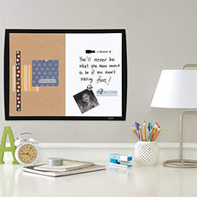 Load image into Gallery viewer, Quartet Combination Magnetic Whiteboard & Corkboard, 17" x 23", Combo White Board & Cork Board, Curved Frame, Perfect for Office & Home Decor, Home School Message Board, Black (41723-BK)