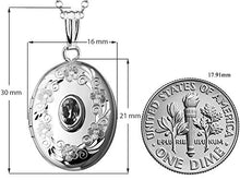 Load image into Gallery viewer, Finejewelers Sterling Silver Oval Locket Pendant Necklace with Genuine Emerald May Birthstone
