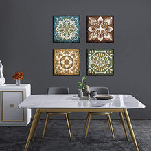 Load image into Gallery viewer, Abstract Wall Art Mandragora Design Canvas Artwork Modern Mandala Patterns Canvas Picture for Bedroom Bathroom Living Room Kitchen Office Home Decor Framed Ready to Hang 12" x 12" x 4 Pieces