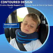 Load image into Gallery viewer, BCOZZY Kids Chin Supporting Travel Pillow for 3-7 Y/O -Stops The Head from Falling Forward– Comfortable Road Trip Essential. Soft, Washable, Small Size, Gray