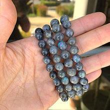 Load image into Gallery viewer, Natural Grade A Labradorite Gemstone Bracelet 7 inch Stretchy Chakra Gems Stones Healing Crystal Energy Quartz Rocks GB8-10