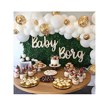 Load image into Gallery viewer, 50 Pieces Gold, White and Gold Confetti Balloons | PREFILLED 14 Inch Latex, Metallic, Confetti Balloons for Party, Decorations, Wedding & Bridal (with Ribbon)
