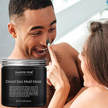 Load image into Gallery viewer, MAJESTIC PURE Dead Sea Mud Mask - Natural Face and Skin Care for Women and Men - Best Black Facial Cleansing Clay for Blackhead, Whitehead, Acne and Pores - 8.8 fl. Oz