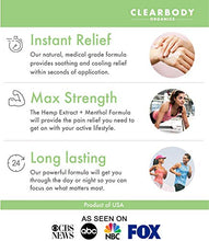 Load image into Gallery viewer, Hemp Pain Relief Cream- Made in USA Lab Tested Hemp Oil Formula for Arthritis, Back, Knee, Joint, Carpal Tunnel, Nerve, Muscle Pain for Inflammation, Soreness with Natural Peppermint & Arnica Extract