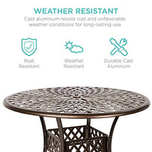 Load image into Gallery viewer, Best Choice Products 5-Piece All-Weather Outdoor Cast Aluminum Dining Set for Patio, Balcony, Lawn, Garden, Backyard w/ 4 Chairs, Umbrella Hole, Lattice Weave Design - Brown