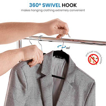 Load image into Gallery viewer, Zober Non-Slip Velvet Hangers - Suit Hangers (50-pack) Ultra Thin Space Saving 360 Degree Swivel Hook Strong and Durable Clothes Hangers Hold Up-To 10 Lbs, for Coats, Jackets, Pants, & Dress Clothes