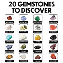 Load image into Gallery viewer, LotFancy Gem Digging Kit for Kids, Gemstone Dig Kit, Gem Mining Tool, Excavate 20pc Gemstones Including Crystal Amethyst Topaz - STEM Science Toy Gift with Storage Pouch for Boys Girls Adults