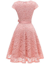 Load image into Gallery viewer, BeryLove Women's Floral Lace Short Bridesmaid Dress Cap Sleeve Cocktail Party Dress BLP7006RoyalBlueM