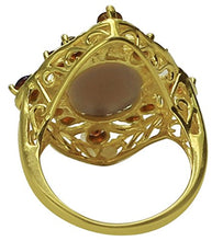 Load image into Gallery viewer, Carillon Chocolate Moonstone Natural Gemstone Oval Shape 925 Sterling Silver (Yellow Gold Plated) Ring For Women for Men | Size: 4 to 10