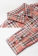 Load image into Gallery viewer, SOLOCOTE Girls Long Sleeve Flannel Plaid Shirt Button Down Cotton Blouse Loose Soft Tops, SLN2116-Pink-13-14Y