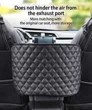 Load image into Gallery viewer, ANLEM Car Purse Holder Durable Leather Seat Back Organizer Car Handbag Holder Between Seat Car Organizer Front Seat Storage Barrier of Backseat Pet Kids Driver Storage Netting Pouch Seat Back Bag