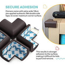 Load image into Gallery viewer, Soft Baby Proofing Corner Guards & Edge Protectors - Pre-Taped Table Corner Protector, Child Safety Furniture Bumper, Sharp Corner Cushions, 8 Pack, Brown