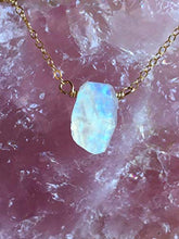 Load image into Gallery viewer, Dainty Raw Moonstone Necklace 16 Inch 14K Gold Filled Chain Jewelry June Birthstone Gift For Her