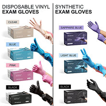 Load image into Gallery viewer, Black Vinyl Disposable Gloves Medium 50 Pack - Latex Free, Powder Free Medical Exam Gloves - Surgical, Home, Cleaning, and Food Gloves - 3 Mil Thickness