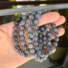 Load image into Gallery viewer, Natural Grade A Labradorite Gemstone Bracelet 7 inch Stretchy Chakra Gems Stones Healing Crystal Energy Quartz Rocks GB8-10