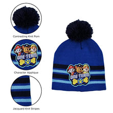 Load image into Gallery viewer, Nickelodeon Toddler Winter Hat, Scarf and Kids Gloves, Paw Patrol Baby Beanie for Boys 4-7, Blue Mittens, Mittens Ages 2-4