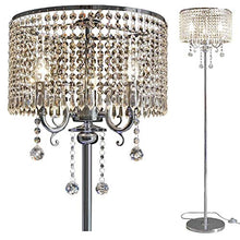 Load image into Gallery viewer, Hsyile Lighting KU300153 Elegant Designs Crystal Floor Lamp Chrome Finish,2 Lights