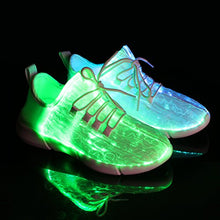 Load image into Gallery viewer, Shinmax Fiber Optic LED Shoes, Light Up Shoes for Women Men USB Charging Flashing Luminous Trainers for Festivals, Christmas Halloween Party White