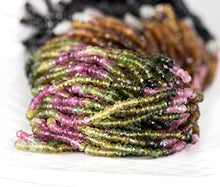 Load image into Gallery viewer, Green and Pink Tourmaline Beads, 3.5mm Watermelon Tourmaline Rondelle, Faceted Gemstone Beads, 13 inch full Strand - AAA Quality